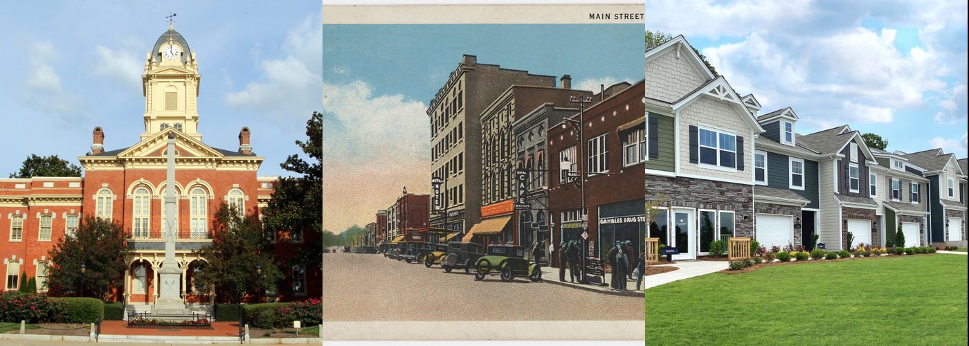 Fotos reales de Union County — Palacio de Justicia de Indian Trail, monumentos del condado y el centro histórico de Waxhaw
